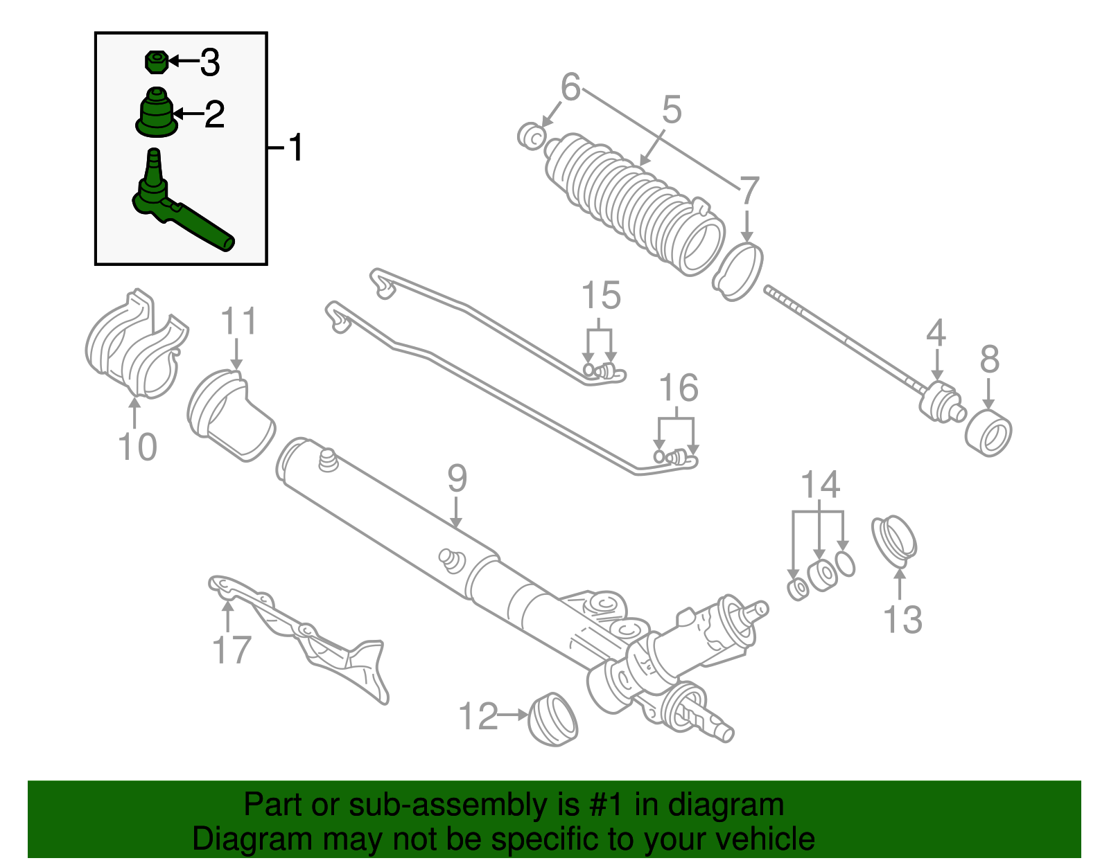 Front Steering Linkage Outer Tie Rod - GM (19418694)