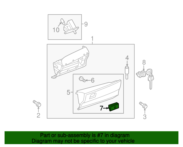 2007 Toyota Camry Glove Box Latch 5556030040B1 Toyota Parts