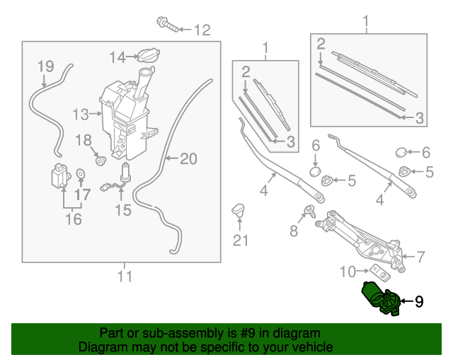 20162021 Hyundai Tucson Wiper Motor 98110D3000 OEM Parts Online