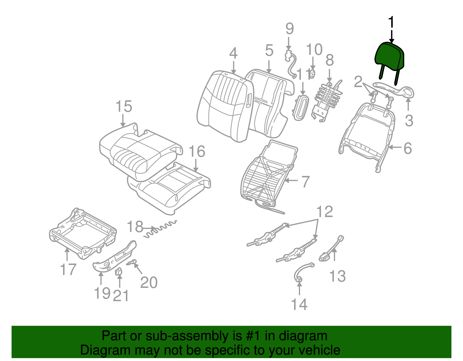 Restraint Assembly, D/Seat HD (Solid Leather) *Ebony - GM (12458674)