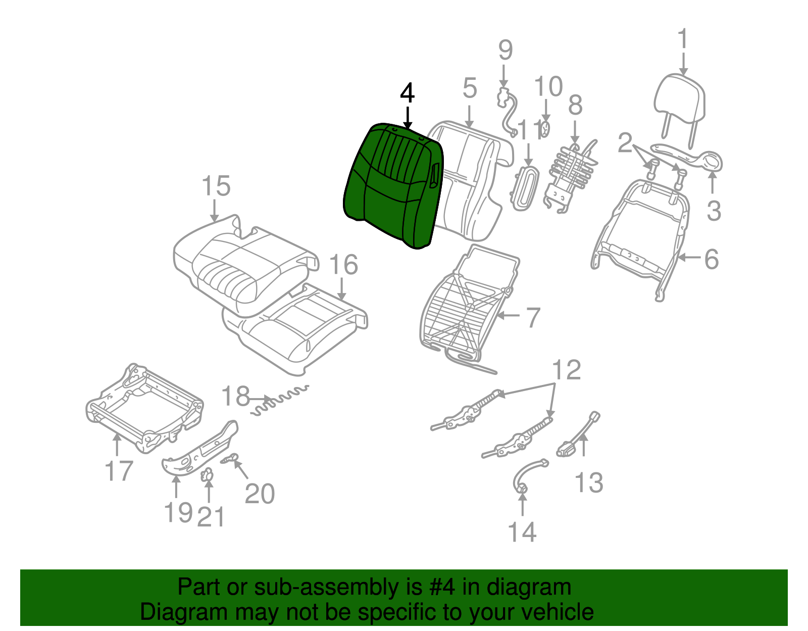 Cover Assembly, P/Seat Black Cushion   *Ebony       *Ebony - GM (88898163)