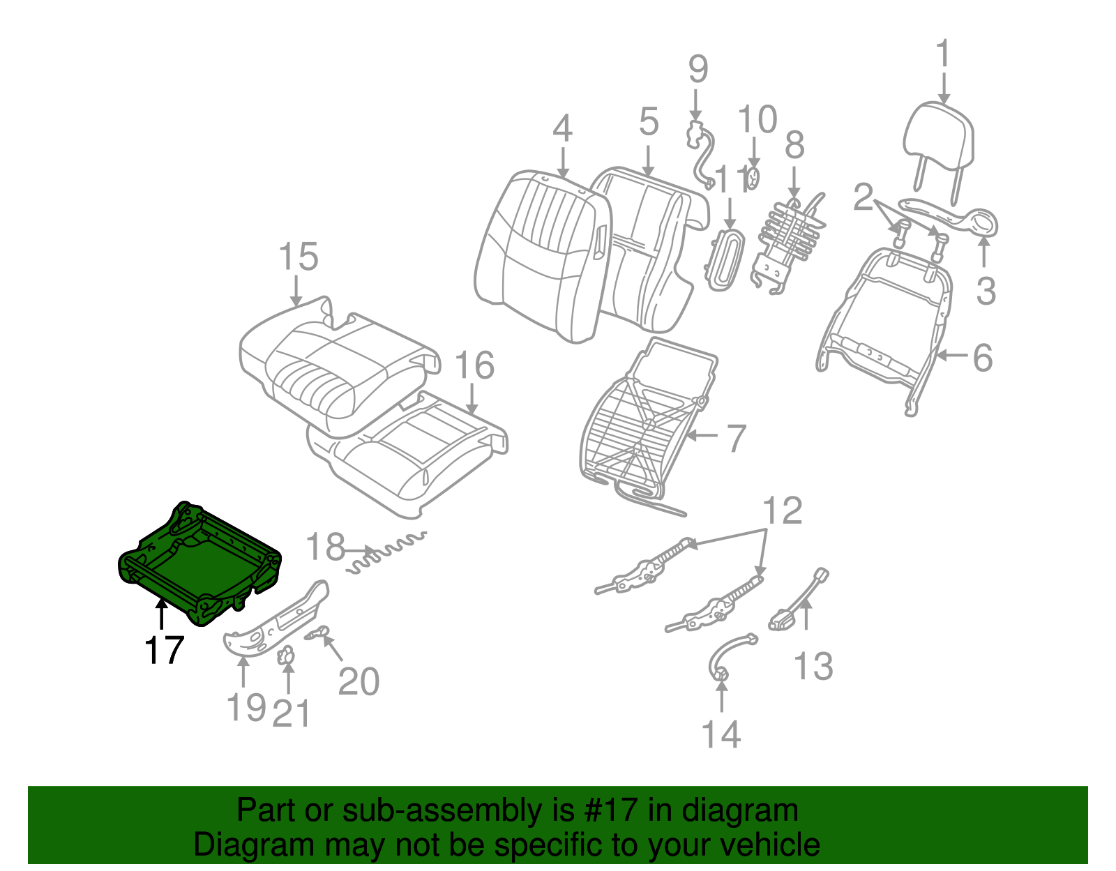 Front Seat Cushion Frame - GM (88899147)