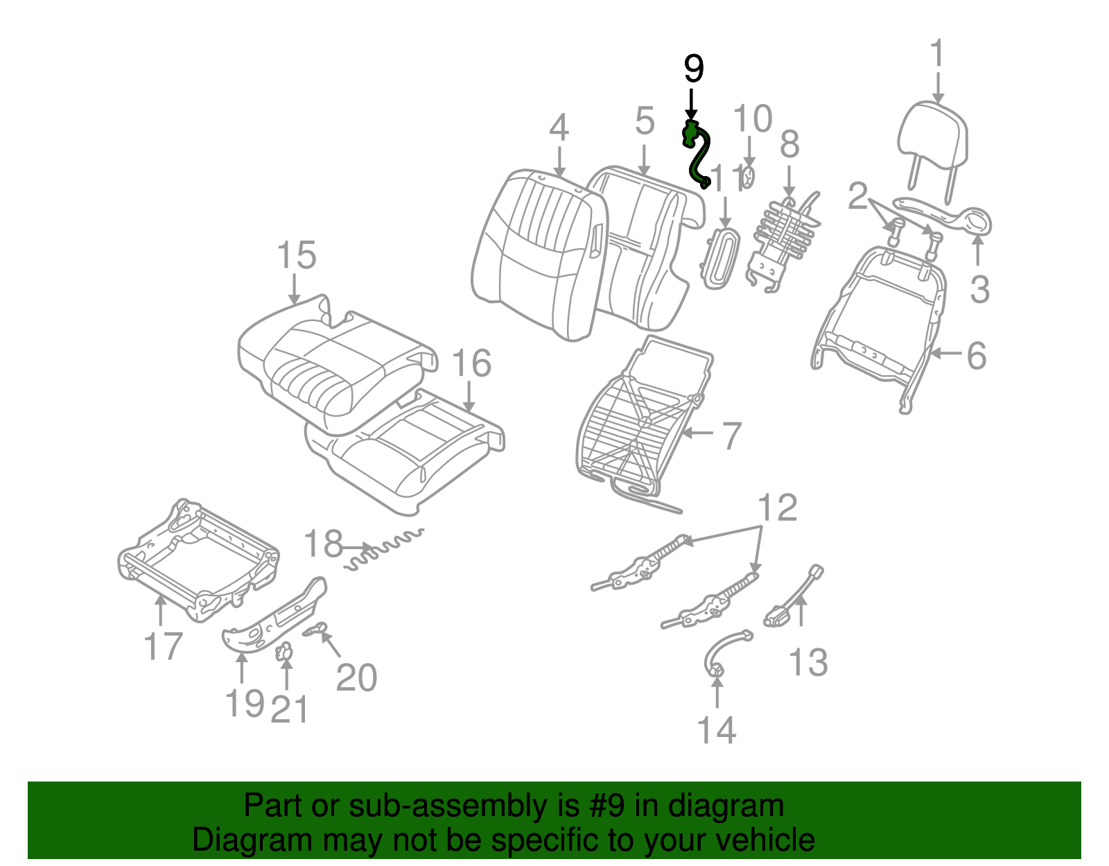Cable Assembly, P/Seat Adjuster Lat - GM (88895418)