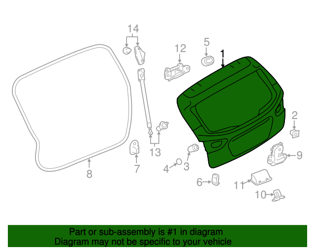 20172023 Subaru Panel Complete Rear Gate VIN Required, NOTE Parts