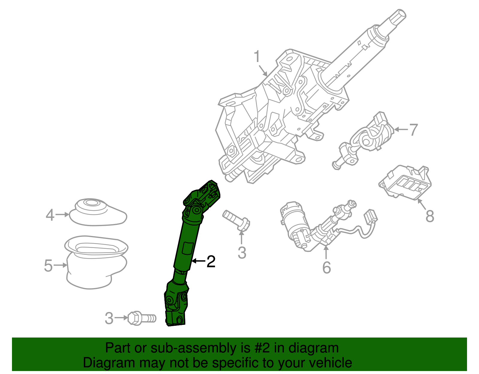 Intermediate Steering Shaft - Cadillac (84140087)
