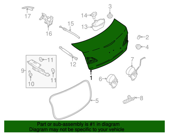 20102013 Mazda 3 Trunk Lid BBY45261XD