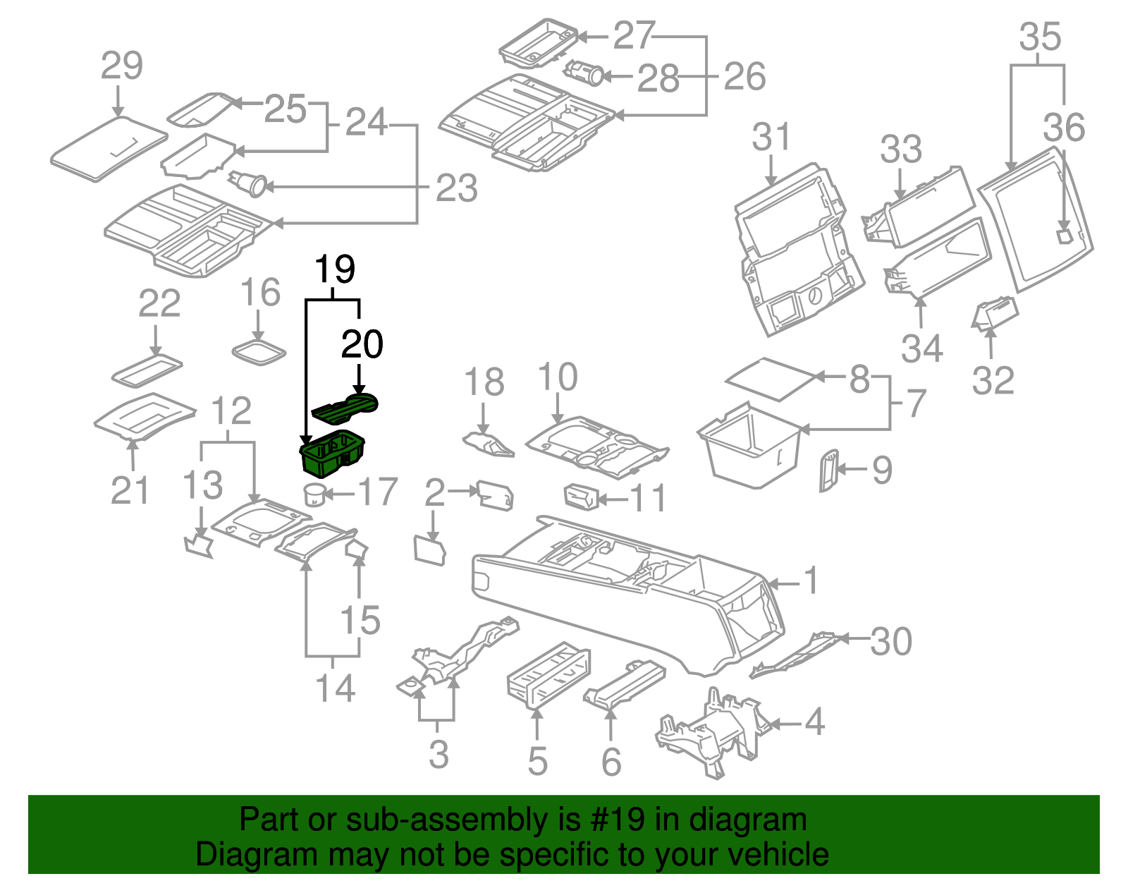 Cup Holder - Volkswagen (7L6-858-602-C-9B9)