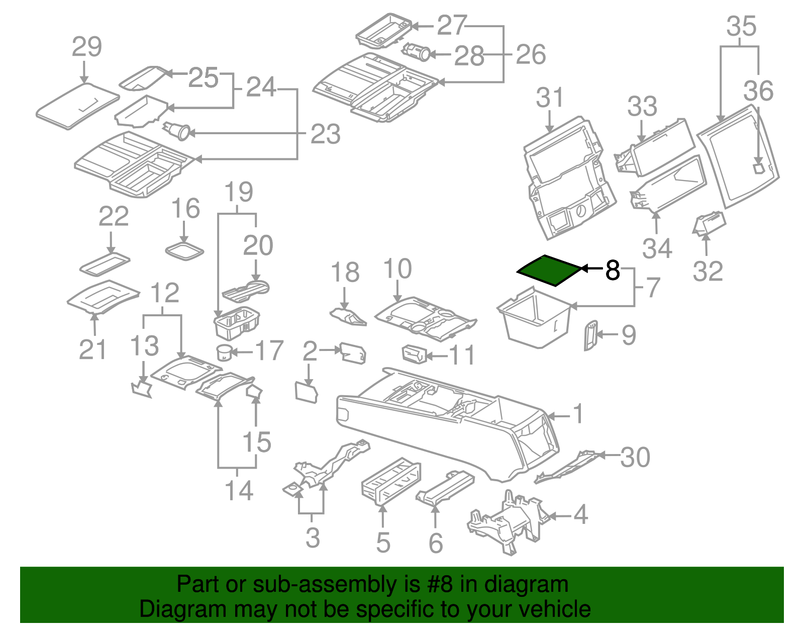 Console Mat - Volkswagen (7L6-864-477-B41)