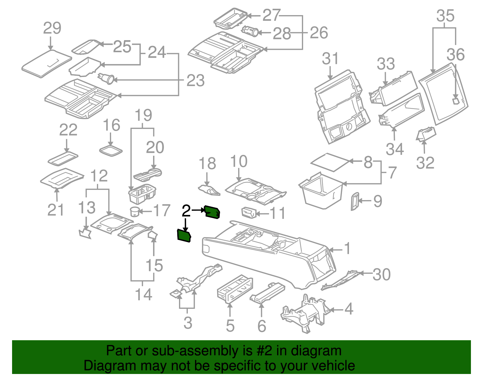 Console Body Cap - Volkswagen (7L6-864-437-7R3)