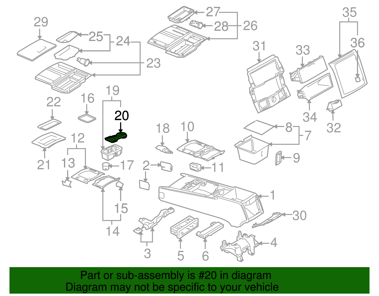 Console Mat - Volkswagen (7L6-863-723-D-B41)