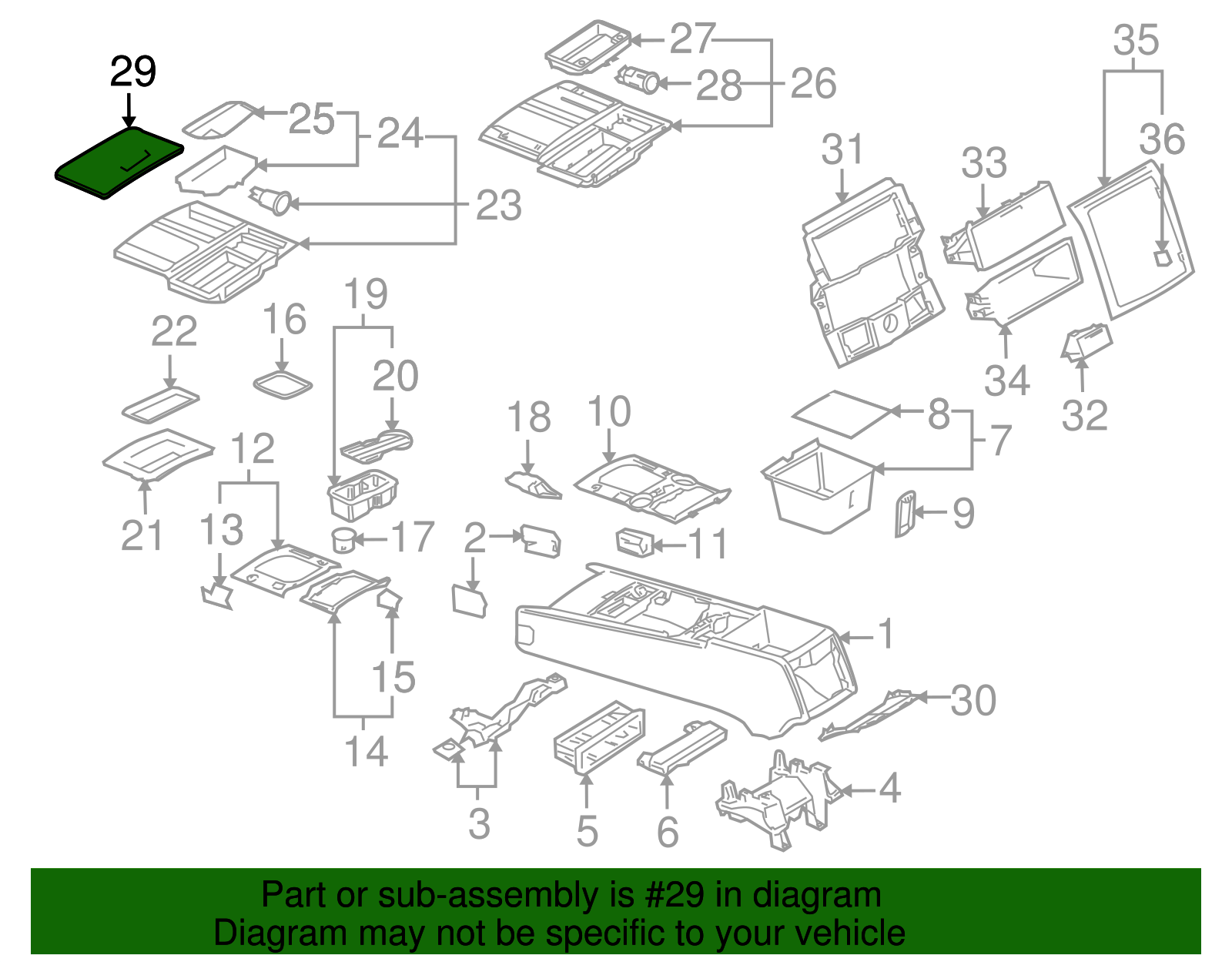 Console Lid - Volkswagen (7L6-857-351-H-1SG)