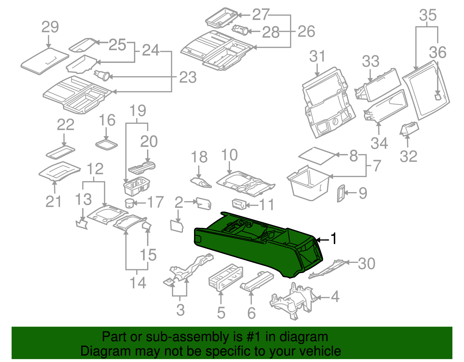 Console Body - Volkswagen (7L6-863-243-K-7R3)