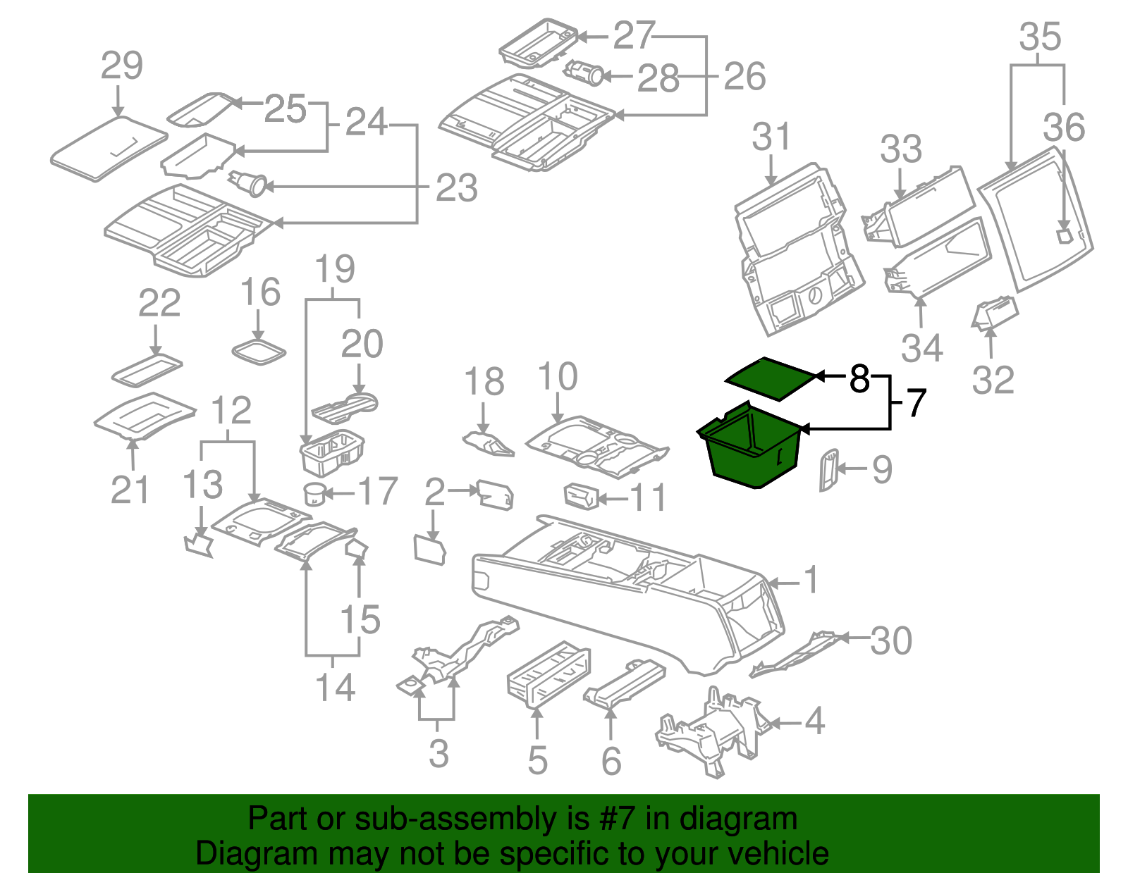 Compartment - Volkswagen (7L6-863-284-B-3X1)