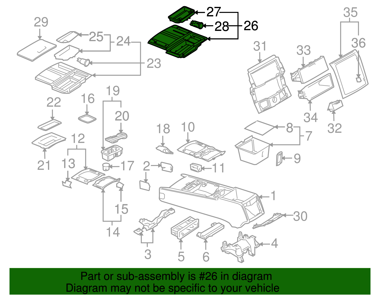 Ashtray Assembly - Volkswagen (7L6-857-961-D-9B9)