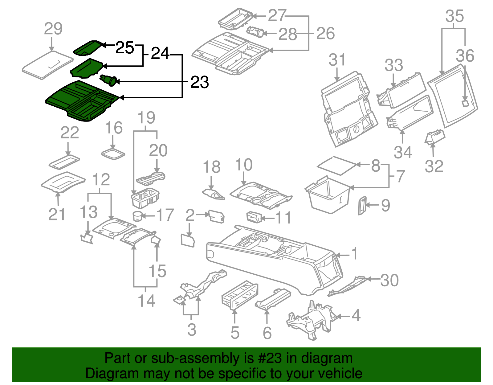 Console Compartment - Volkswagen (7L6-863-071-F-3X1)