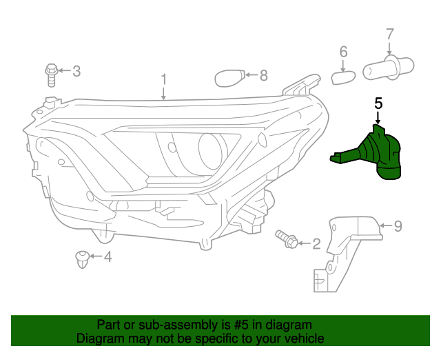 20162018 Toyota RAV4 Headlight Bulb 9098113102 OEM Parts Online