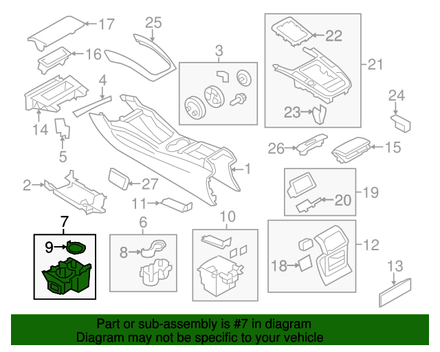 20092012 Audi Q5 Cup Holder 8R08625346PS OEM Parts Online