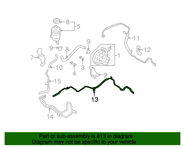 575601D000DS Power Steering Return Hose 20072010 Kia Rondo Kia