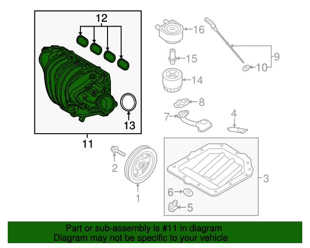 20172020 Kia Optima Intake Manifold 28310 2E900 QuirkParts