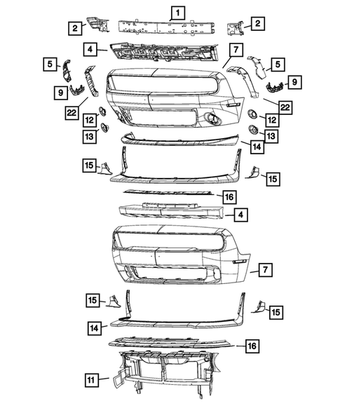 Mopar OEM Front Fascia Bumper Seal Weather Strip For 2008-2018 Dodge Challenger - 68051392AA With 12 Rivets