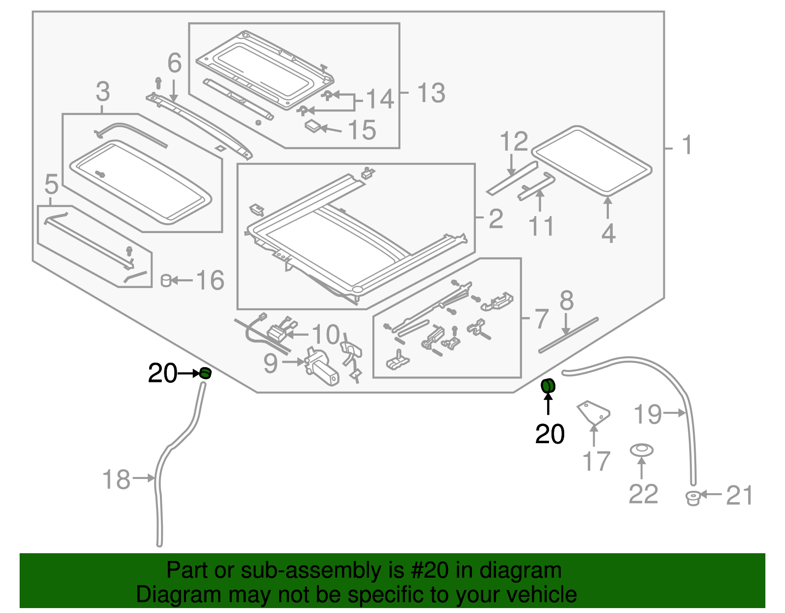 Clip, Sun Roof Hsg Rear Drn Tube - GM (95950298)