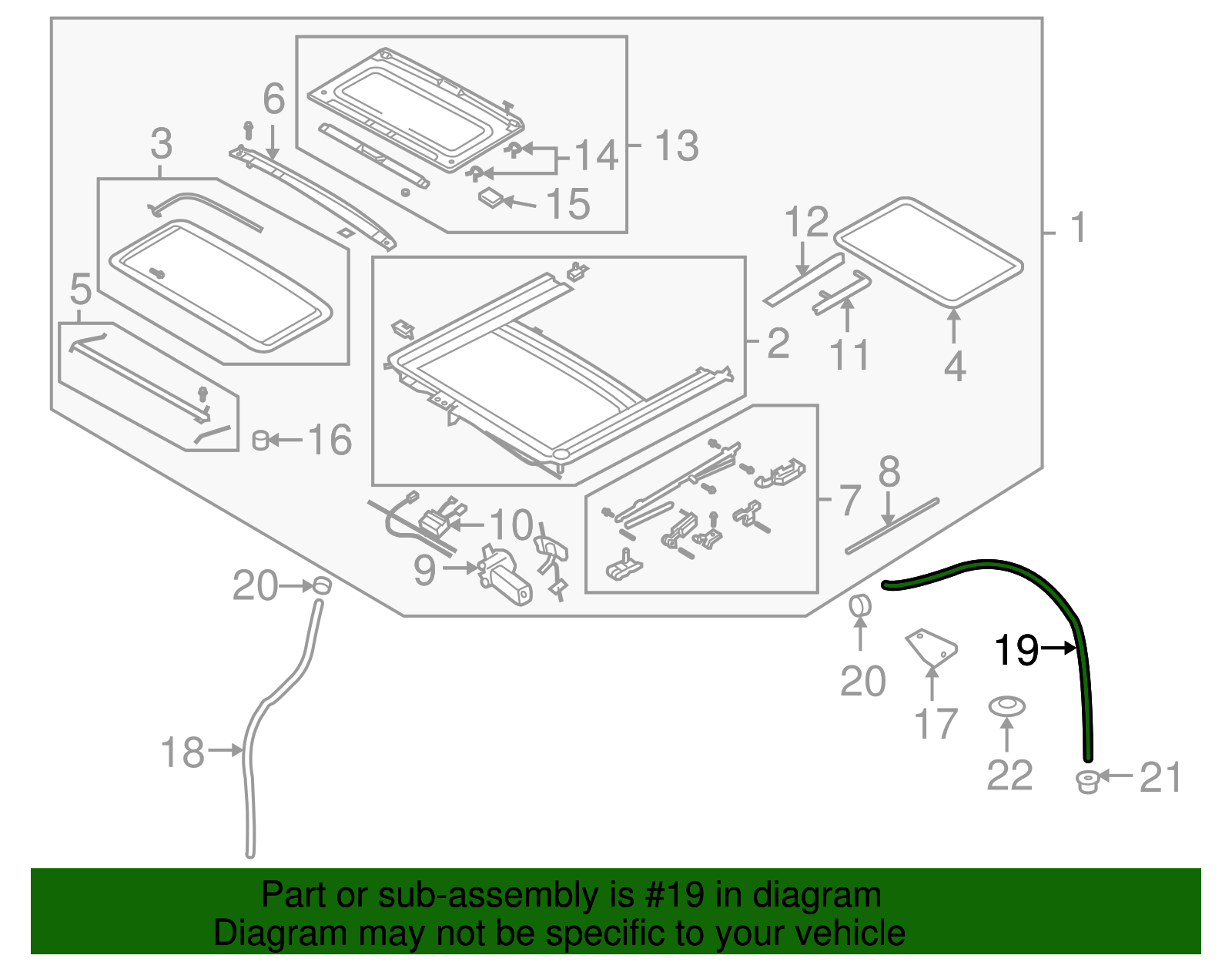 Sunroof Housing Rear Drain Hose - GM (95950926)