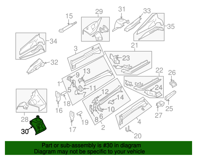 20062014 Subaru Strut Tower 51625XA00B9W OEM Subaru Parts Center
