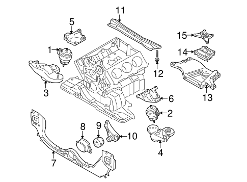Engine & Trans Mounting for 2005 Audi A6 Quattro | Genuine Audi Parts | Audi A6 Quattro Engine Diagram | | Genuine Audi Parts and Accessories
