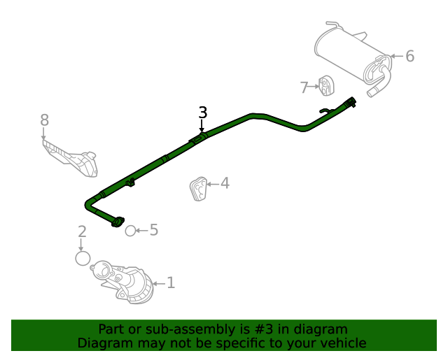 20182020 Mitsubishi Outlander PHEV Exhaust Pipe 1570D241 QuirkParts