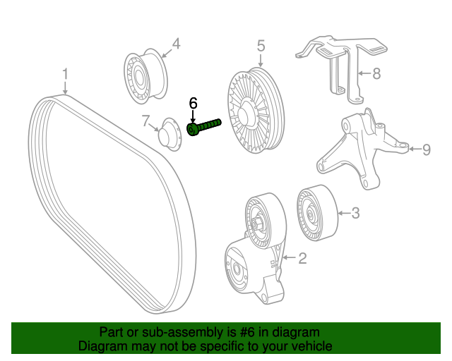 20142023 MercedesBenz Idler Pulley Bolt 000000006591 MB OEM Parts