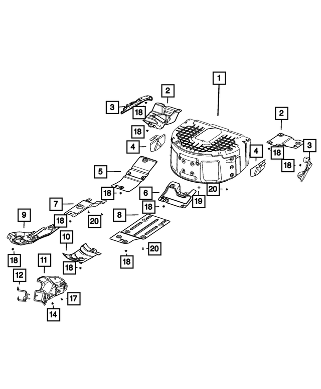 2022 Jeep Spare Tire Heat Shield 68461040AC