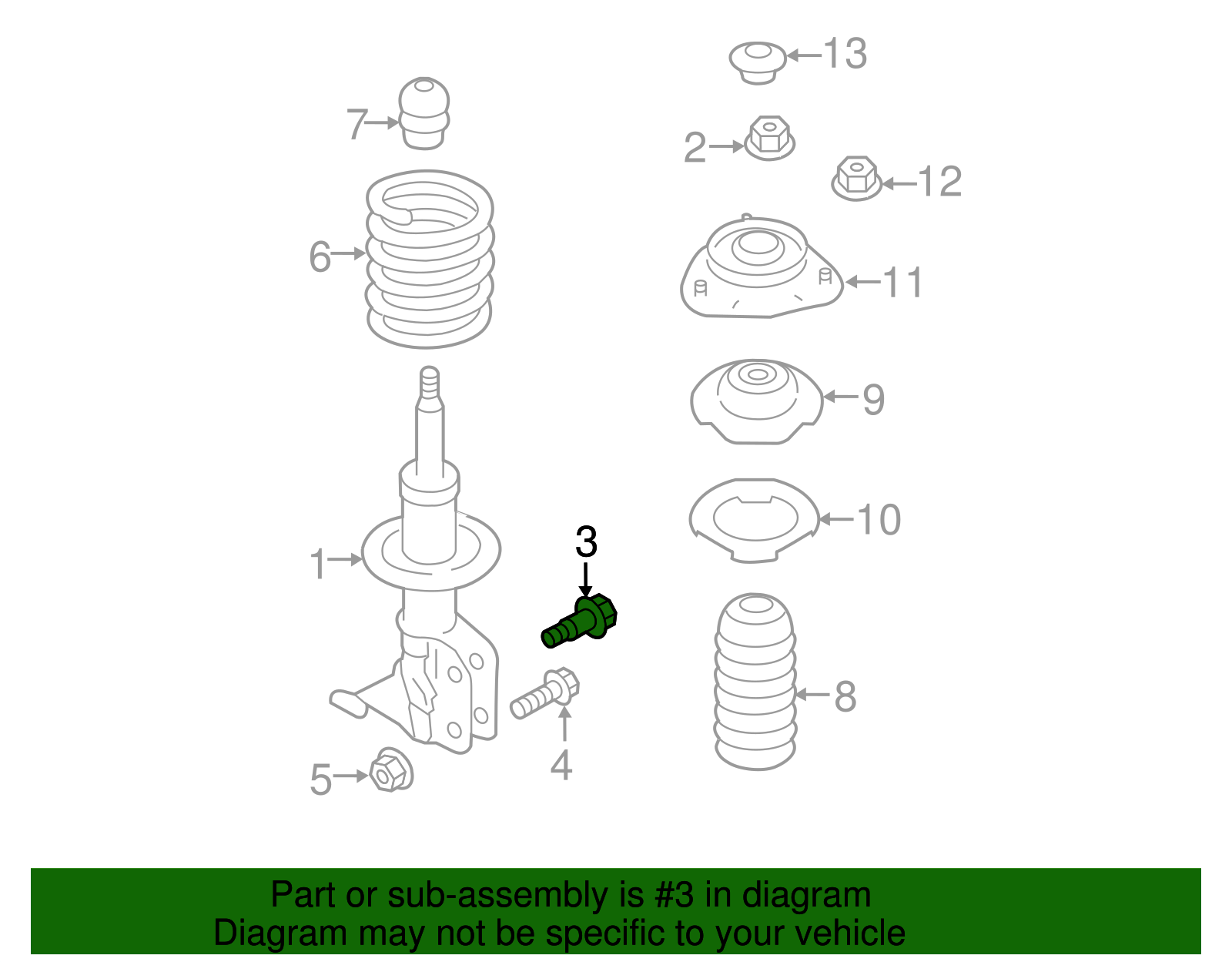 Suspension Strut Bolt (Left, Right) - Scion (SU003-02805)