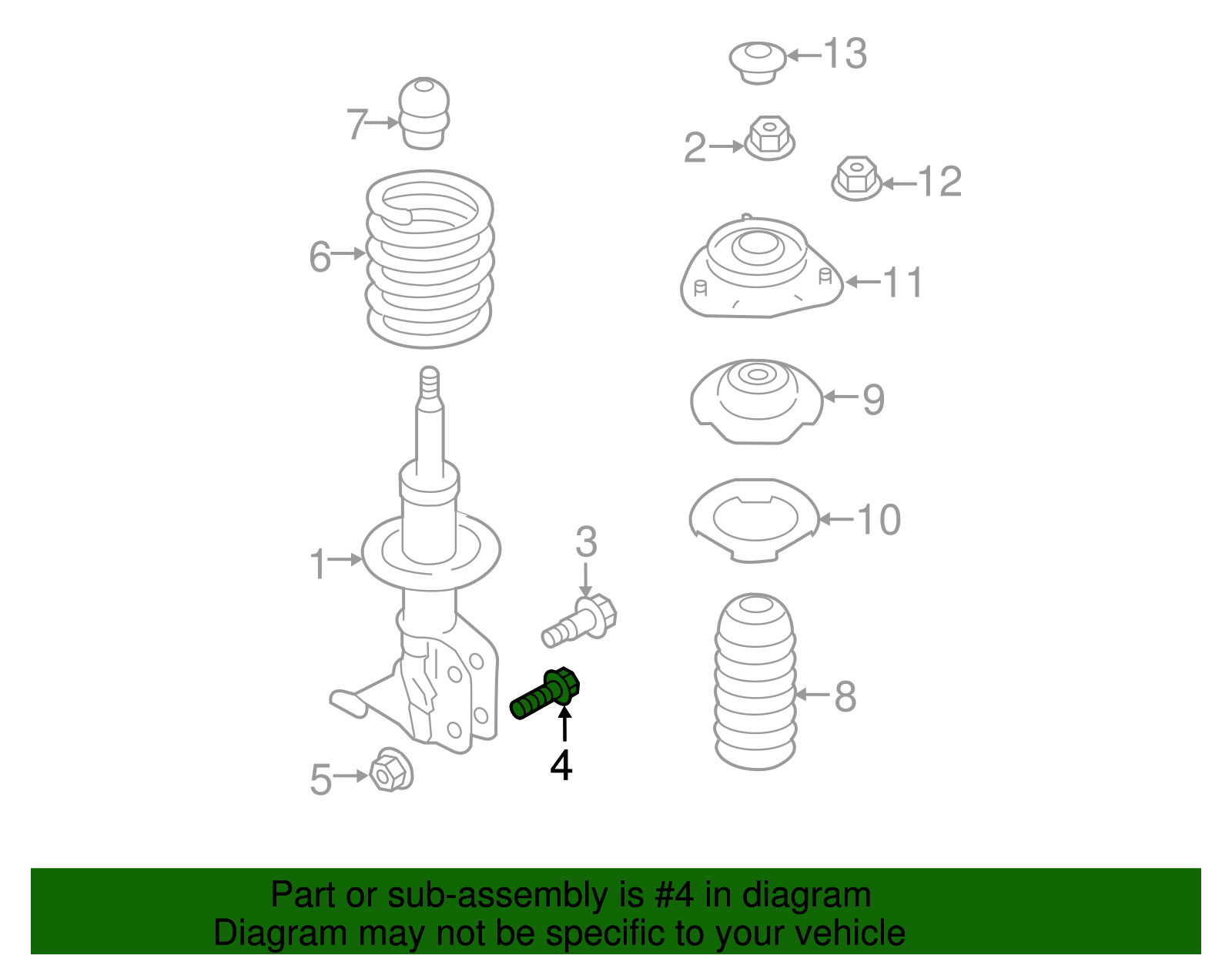 Suspension Strut Bolt (Left, Right) - Scion (SU003-02818)