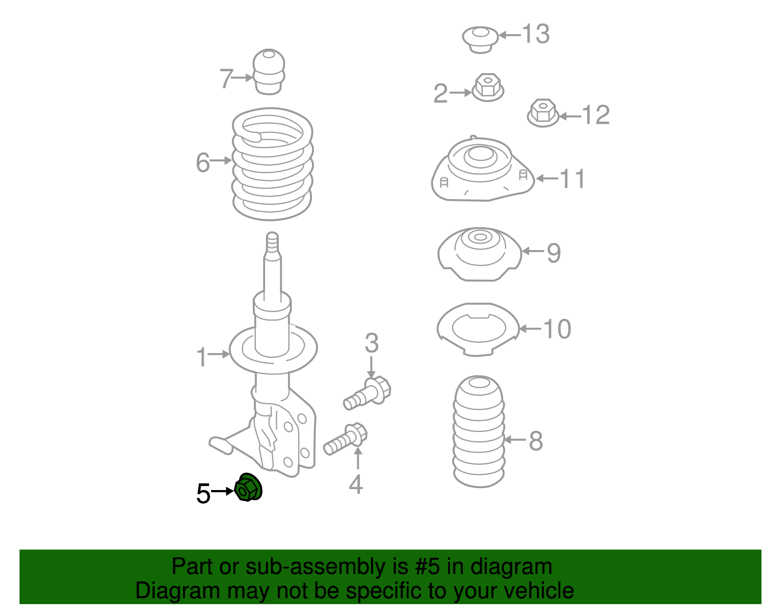 Suspension Strut Nut (Left, Right) - Scion (SU003-02889)
