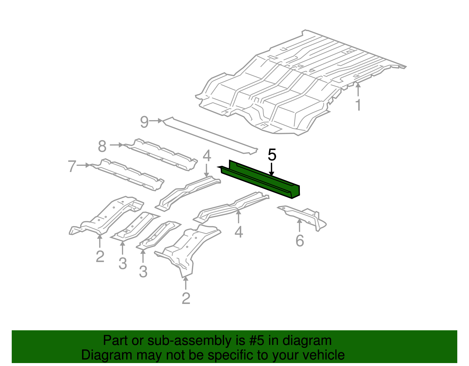 Sill, U/B Rear Cr - GM (15242992)