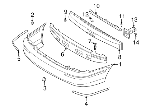 Bumper & Components - Rear for 2002 Hyundai Sonata #0