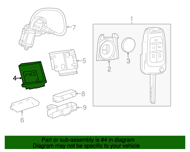 20102016 GM Keyless Entry Control Module 13578646 QuirkParts