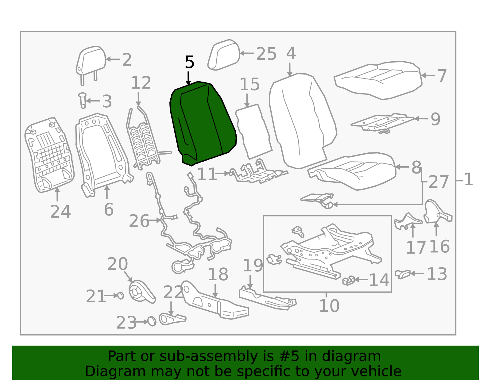 Seat Back Pad - GM (84352222)