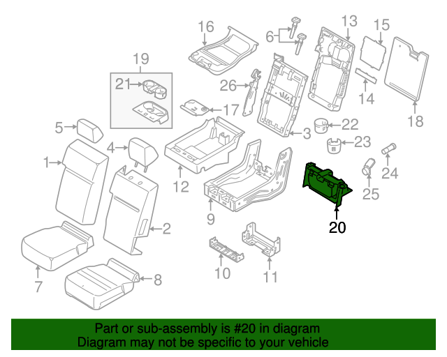 20152020 Ford Seat Armrest Cup Holder FL3Z1513562AD QuirkParts
