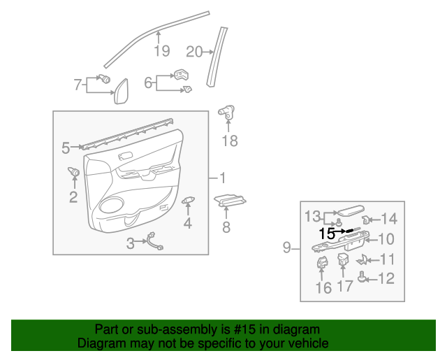 20042010 Toyota Sienna Armrest Cover Pin 68791AE010 Toyota Parts Center