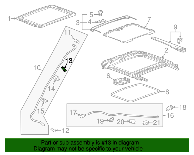 Genuine OEM Sunroof Drain Hose Clip Part 10377083 Fits 20052015