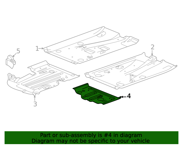 20212022 Buick Envision Driver Side Underbody Rear Air Deflector