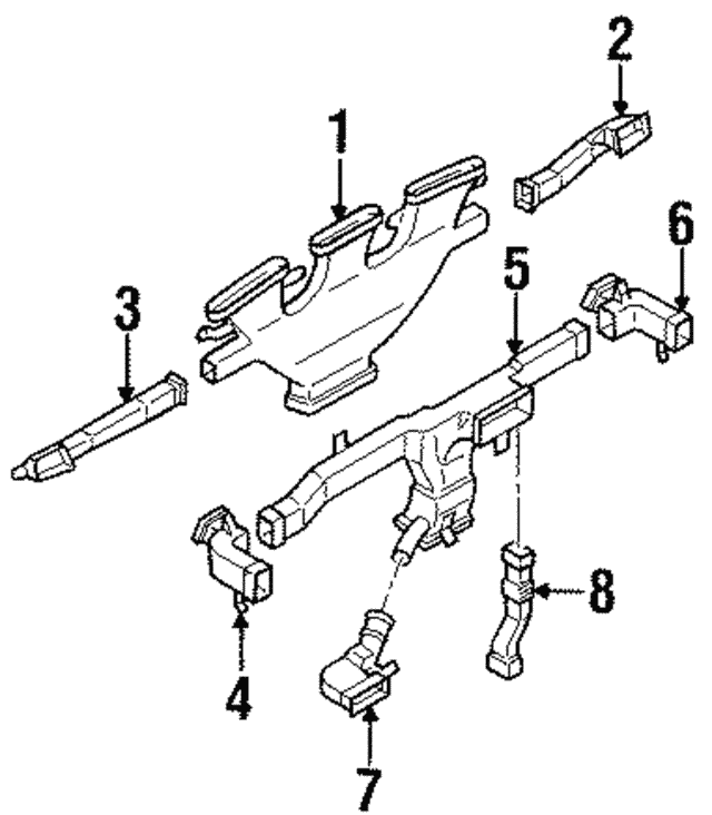 19921994 Isuzu Trooper Vent Duct 8943761161 Isuzu Parts Center