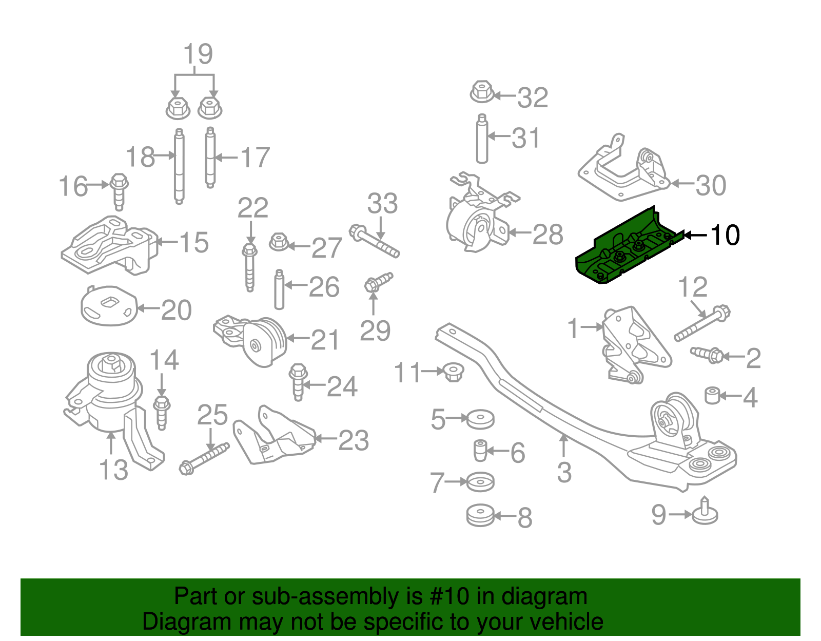 Engine Support Bracket - Ford (YL8Z-6L062-AA)