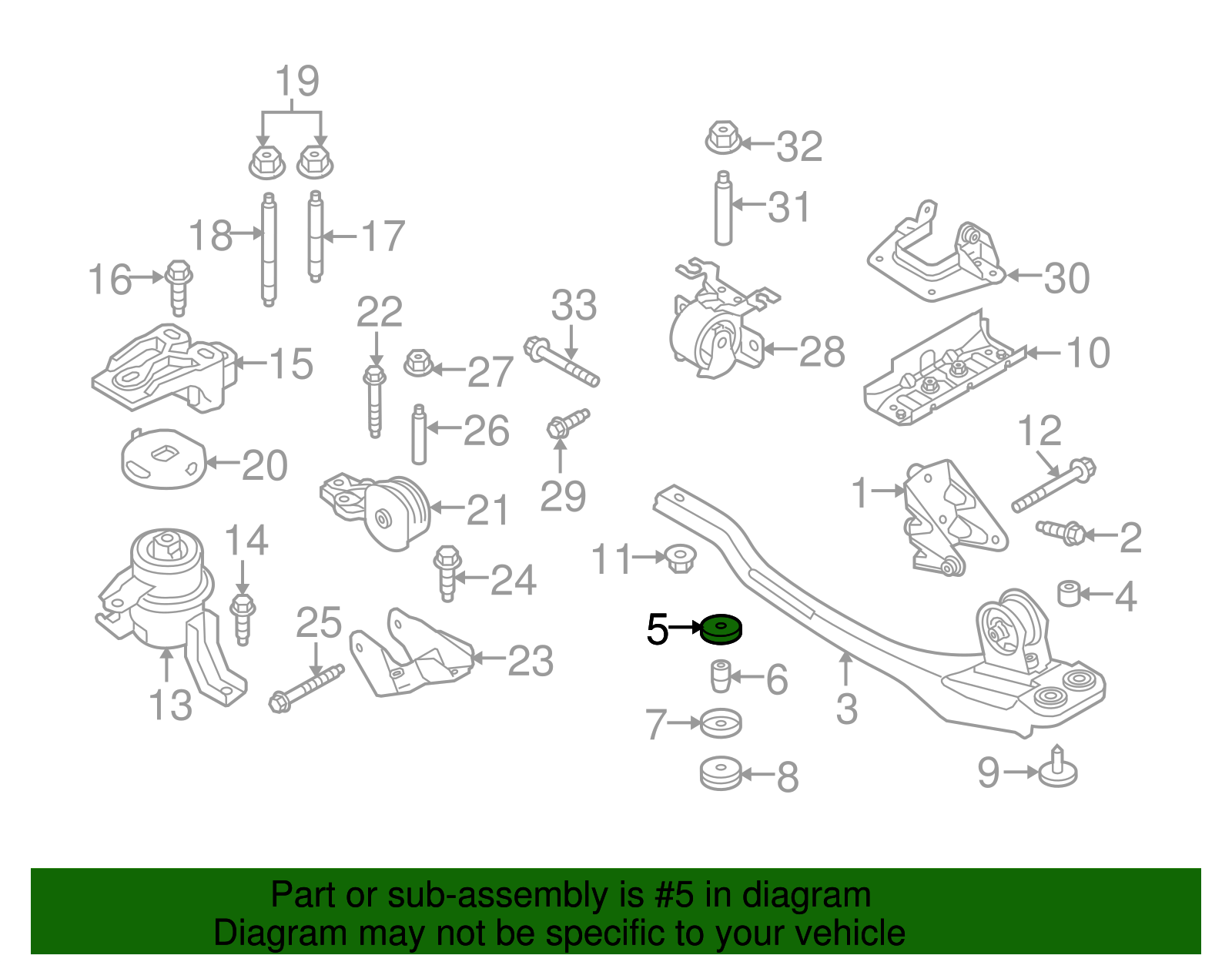 Engine Support Insulator - Ford (YL8Z-6B072-AA)