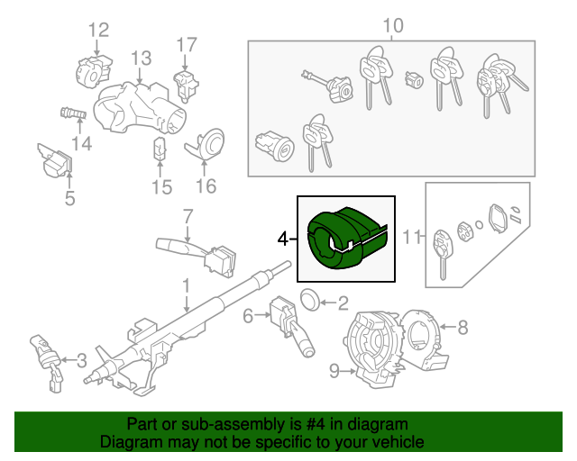 20122015 Subaru Steering Column Cover 34341FJ030VH Subaru Parts Store