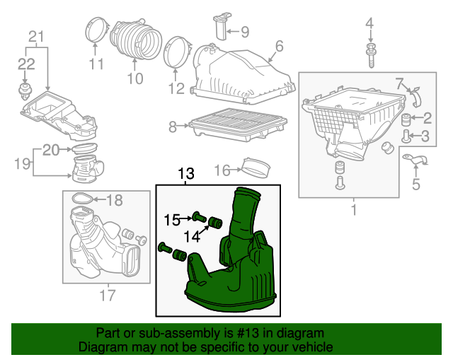 20132017 Honda Accord Chamber Assembly, Resonator 172305G0A00 OEM