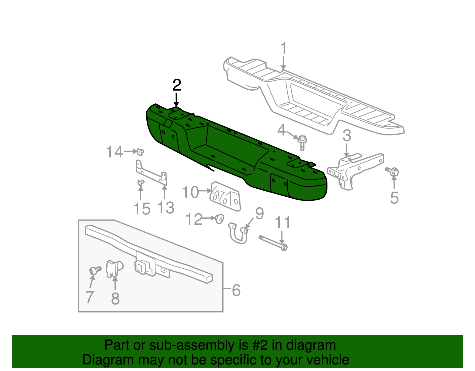Rear Bumper Impact Bar (15906921)