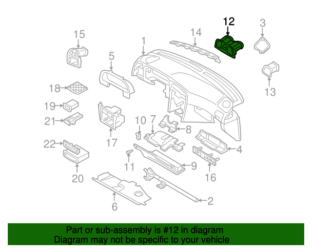 20002004 Volvo Defroster Nozzle Driver's Side (LH) 30801103