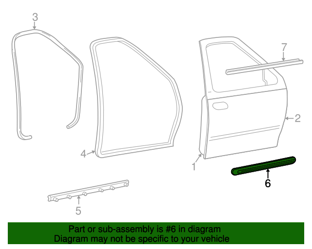 19992004 Ford Body Side Molding XL3Z1520878CPTM Varsity Ford